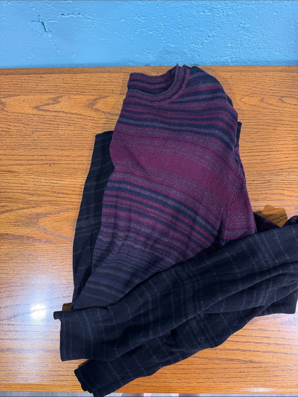 Marc Anthony Men's Striped Crewneck Sweater in Burgundy and Black